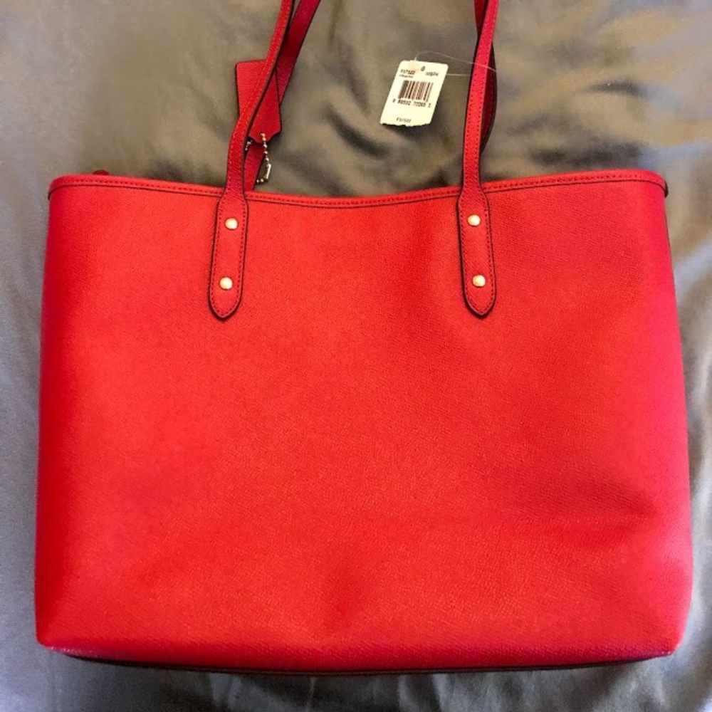 Bold Red Coach Tote